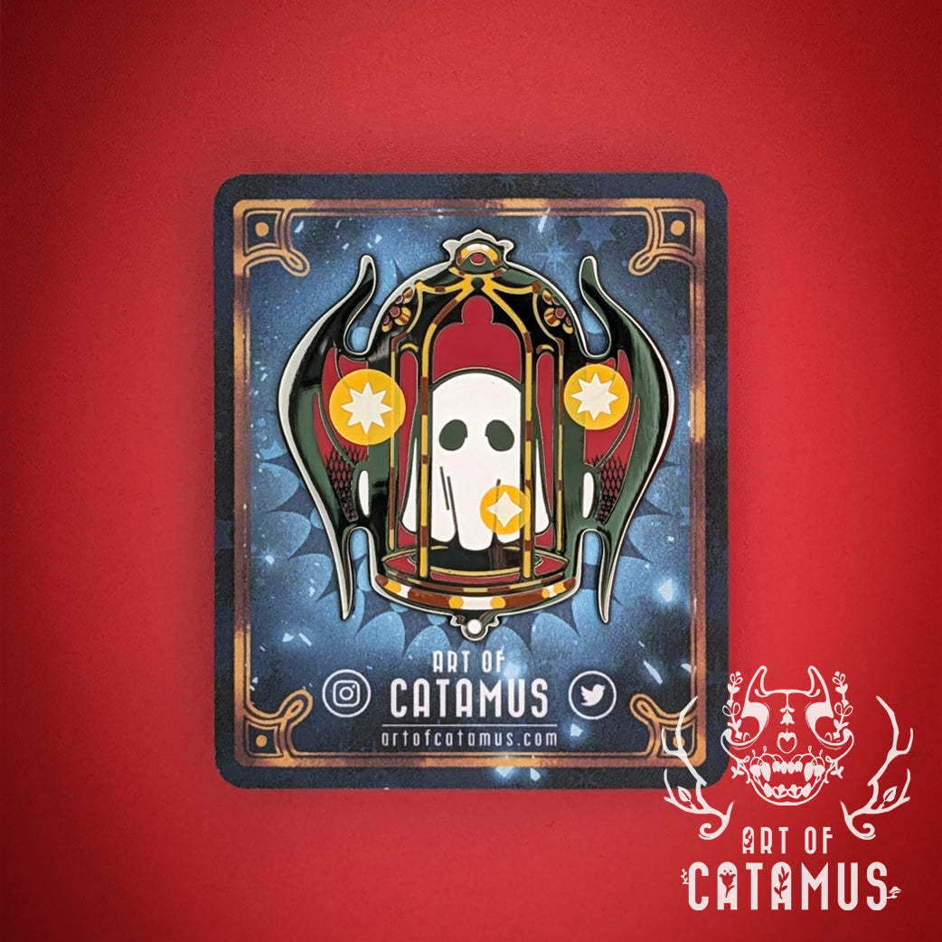 Ghost Cage Enamel Pin