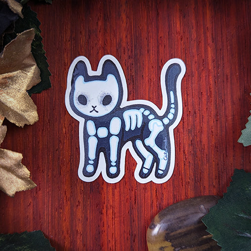 Skeleton Cat Sticker