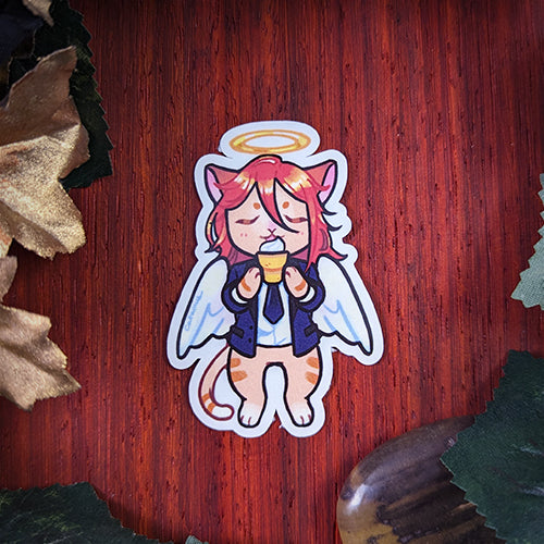 Angel Chainsawcat Sticker